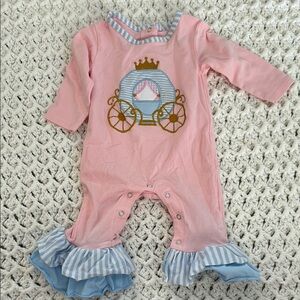 Pink and Blue Kids Bodysuit with Carriage Design
